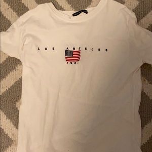 White brandy Melville embroidery top